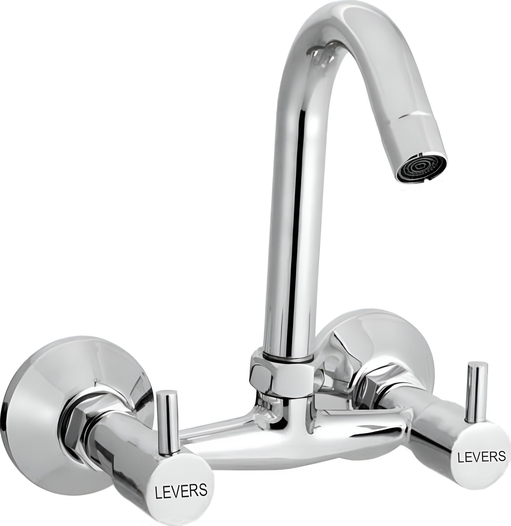 LEVERS L919793 Turbo Brass Kitchen Sink Mixer for Kitchen Sink with 360 Degree Rotating Spout/Wall Mounted for Hot and Cold Water Both (Chrome Finished) with Wall Flange (B0CD4BRSGC) Amazon Price History, Amazon Price Tracker