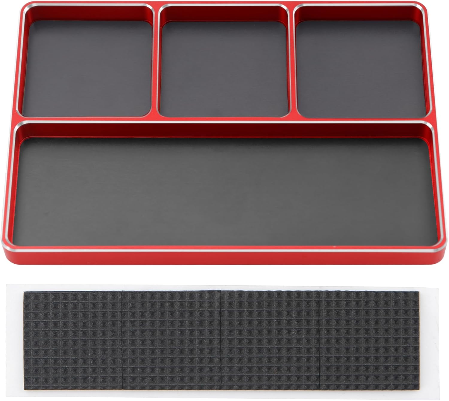 Universal Aluminum RC Screw Tray Magnet Screws Holder Plate Screw Organizer Tool Compatible with Redcat Traxxas Arrma HPI Axial Wltoys RC Car Boat Helicopters Airplane (Red)