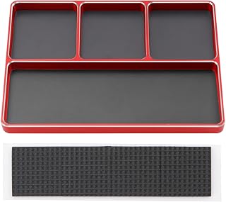 Universal Aluminum RC Screw Tray Magnet Screws Holder Plate Screw Organizer Tool Compatible with Redcat Traxxas Arrma HPI Axial Wltoys RC Car Boat Helicopters Airplane (Red)