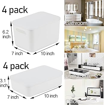 Amazon.com - ZEXALOR 8 Pcs Storage Bins with Lids, Stackable Amazon.com - ZEXALOR 8 Pcs Storage Bins with Lids, Stackable