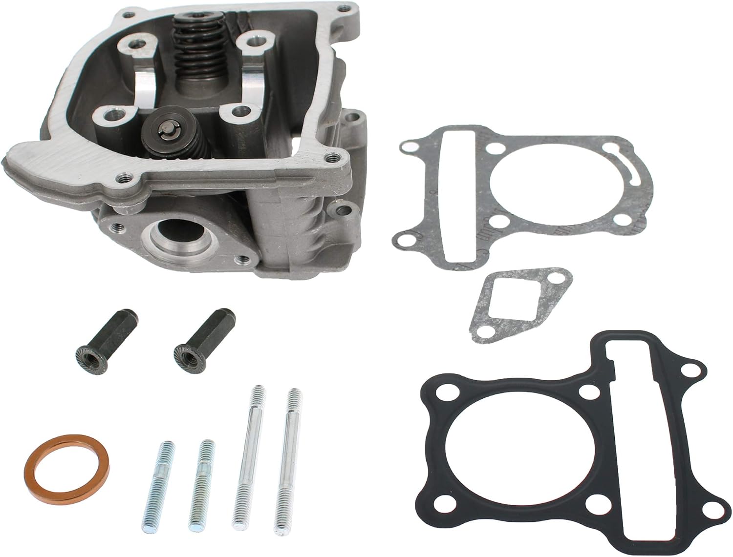 Glixal ATGT-12Z GY6 49cc 50cc to 100cc Scooter Engine 50mm Cylinder Head Assy with Valves Set for 139QMB 139QMA Chinese Moped ATV Go Kart Quad (Non EGR Type, 69mm Valves) product image