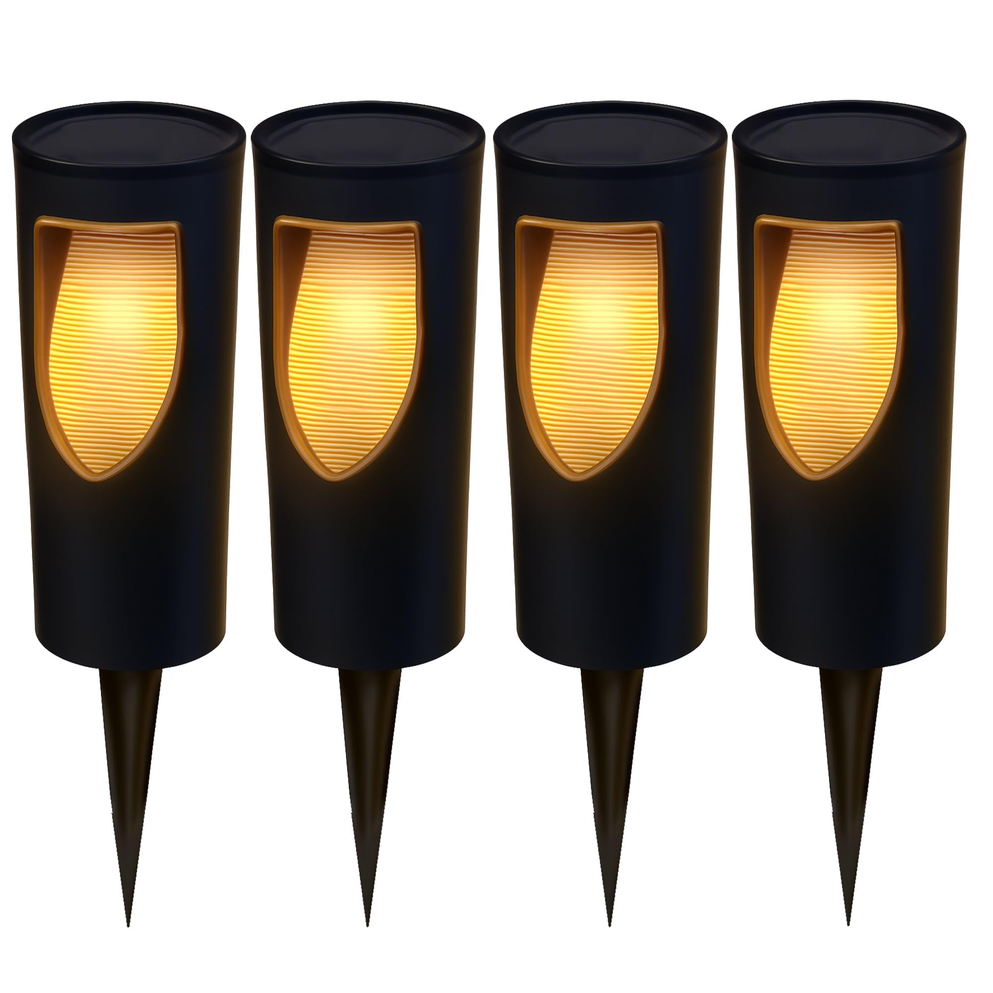 Balises solaires Lumisky Lot de 4 lampes GRILLY LED blanc chaud H34cm pour extérieur