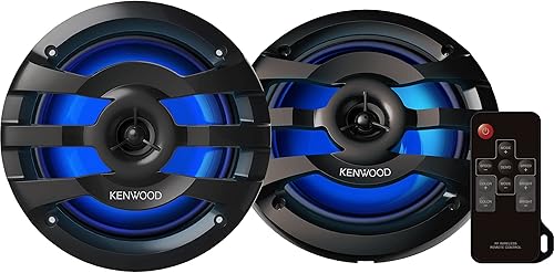 Kenwood KFC-1673MRBL 6-34" - Altavoces marinospara coche, color negro con RGB