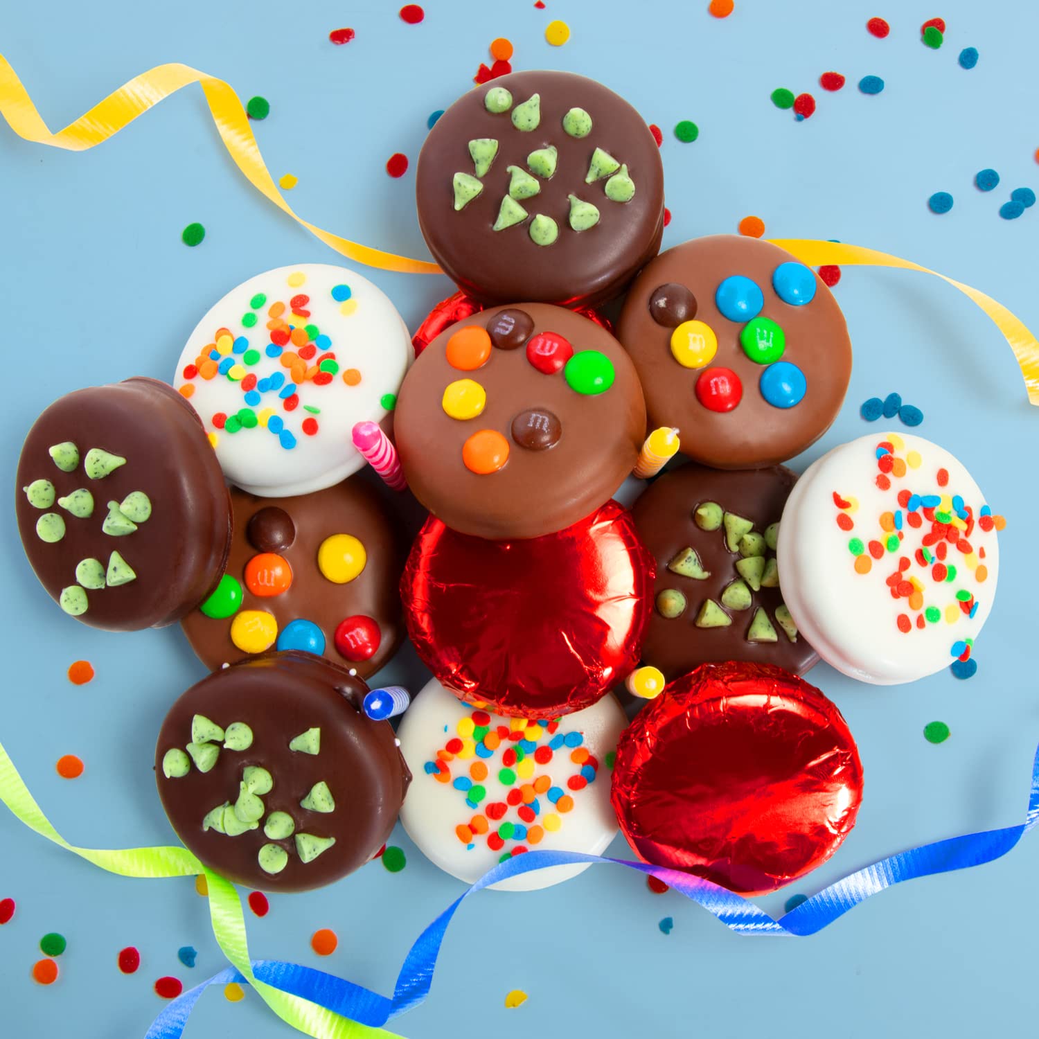 CY Chocolates Birthday Deluxe Chocolatey Covered Oreos 12 Piece Gift Box : Everything Else
