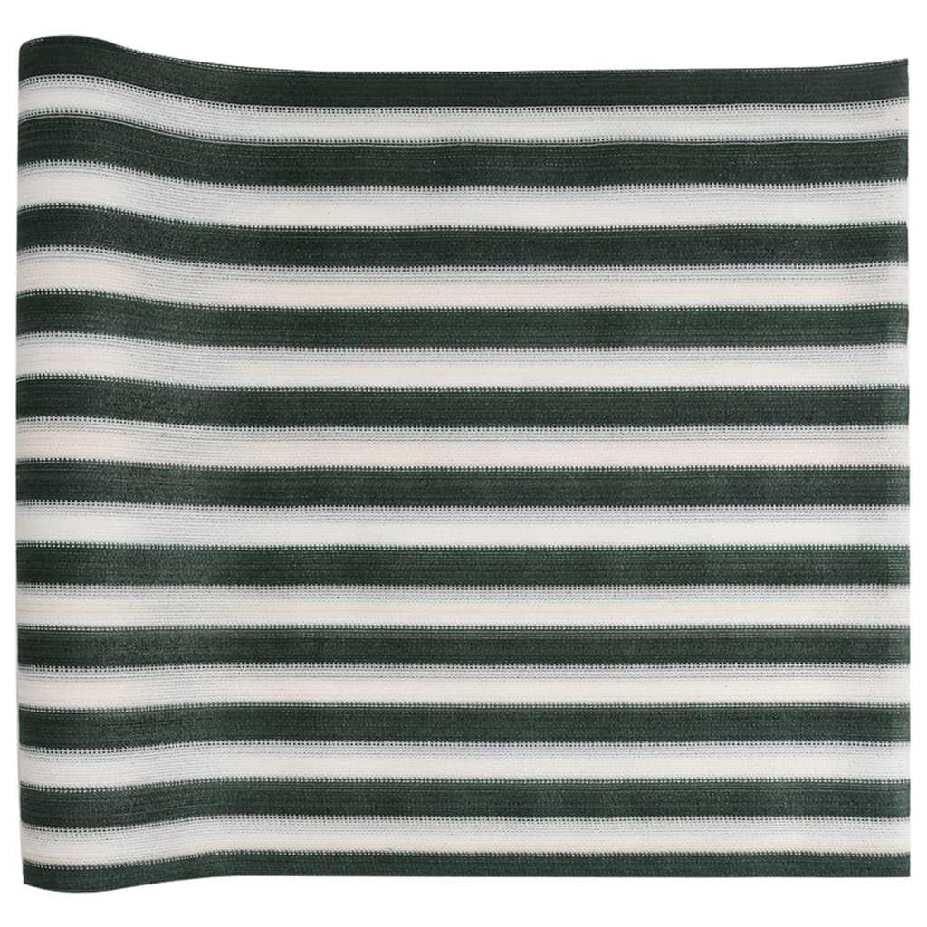 Panneau de clôture en polyéthylène haute densité 150 g/m² - Vert et blanc - 2 x 25 m - Occultant - Protection solaire - Filet d'ombrage - Pour balcon, terrasse, jardin - Protection contre les UV