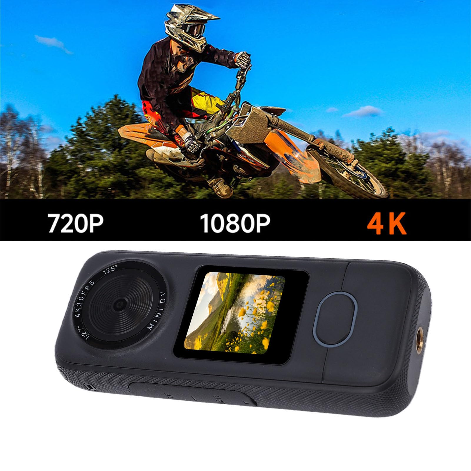 Tangxi Action Camera 4K, Videocamera con APP, Grandangolo da 64 MP e 125