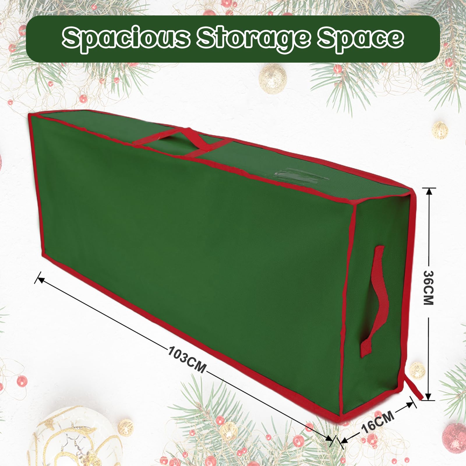 Yiomxhi Organizer Carta Regalo con Tasche Interne e Cinghie Regolabili, 103 cm Porta Rotoli Carta Regalo in 600D Oxford Borsa Organizzatore per Carte, Fiocchi, Nastri Natale (Verde)