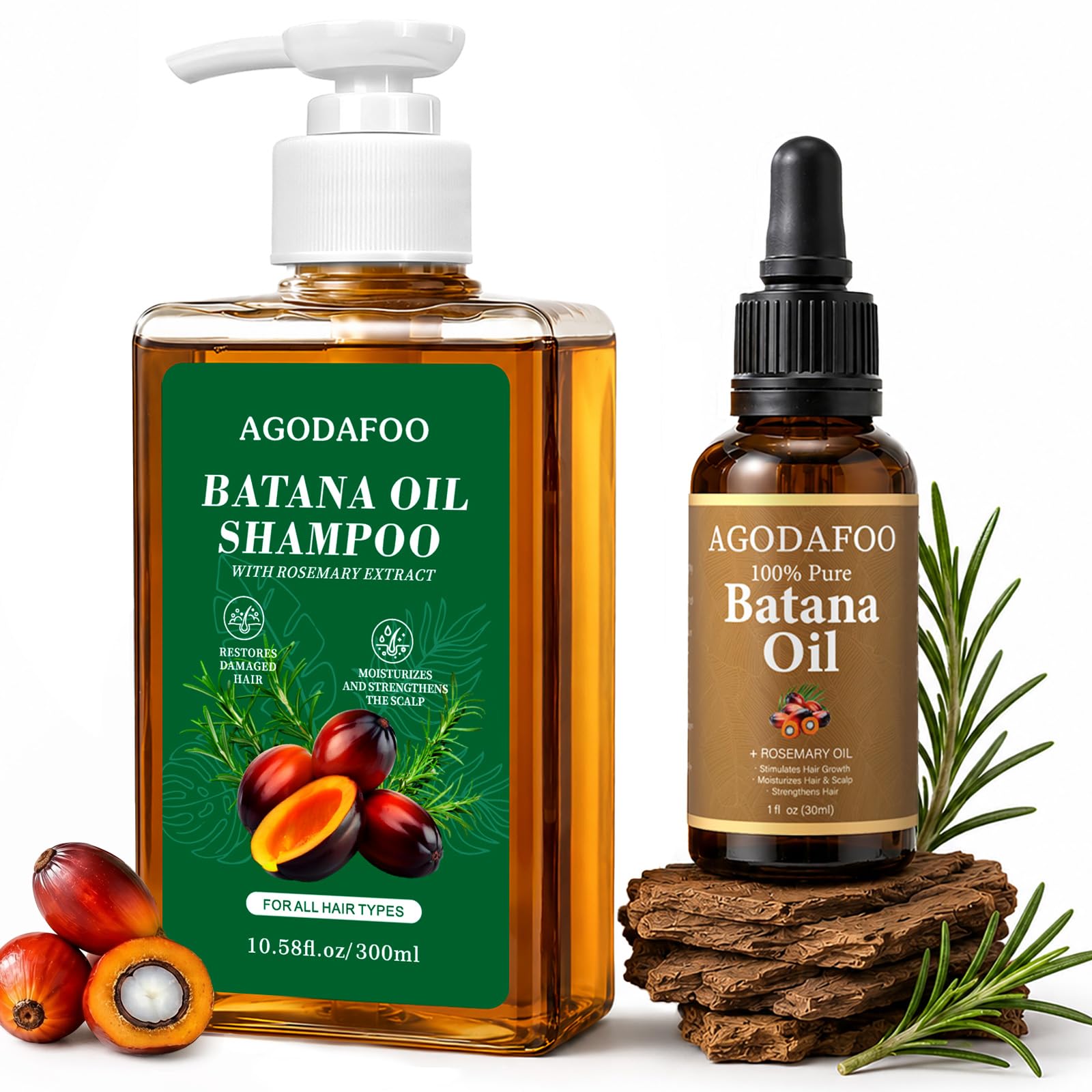 Batana Oil Shampoo & Batana Oil for Hair Growth, Reduces Hair Loss