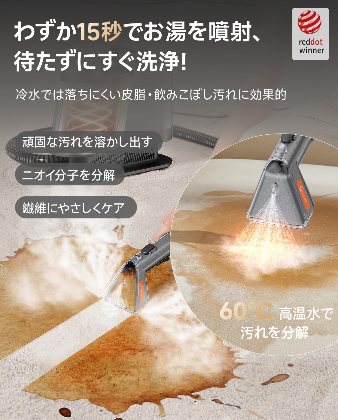 kenzi様　リンサークリーナー 100°C蒸気噴射 18000Pa 超強力吸引 kenzi様 リンサークリーナー 100°C蒸気噴射 18000Pa 超強力吸引 Amazon