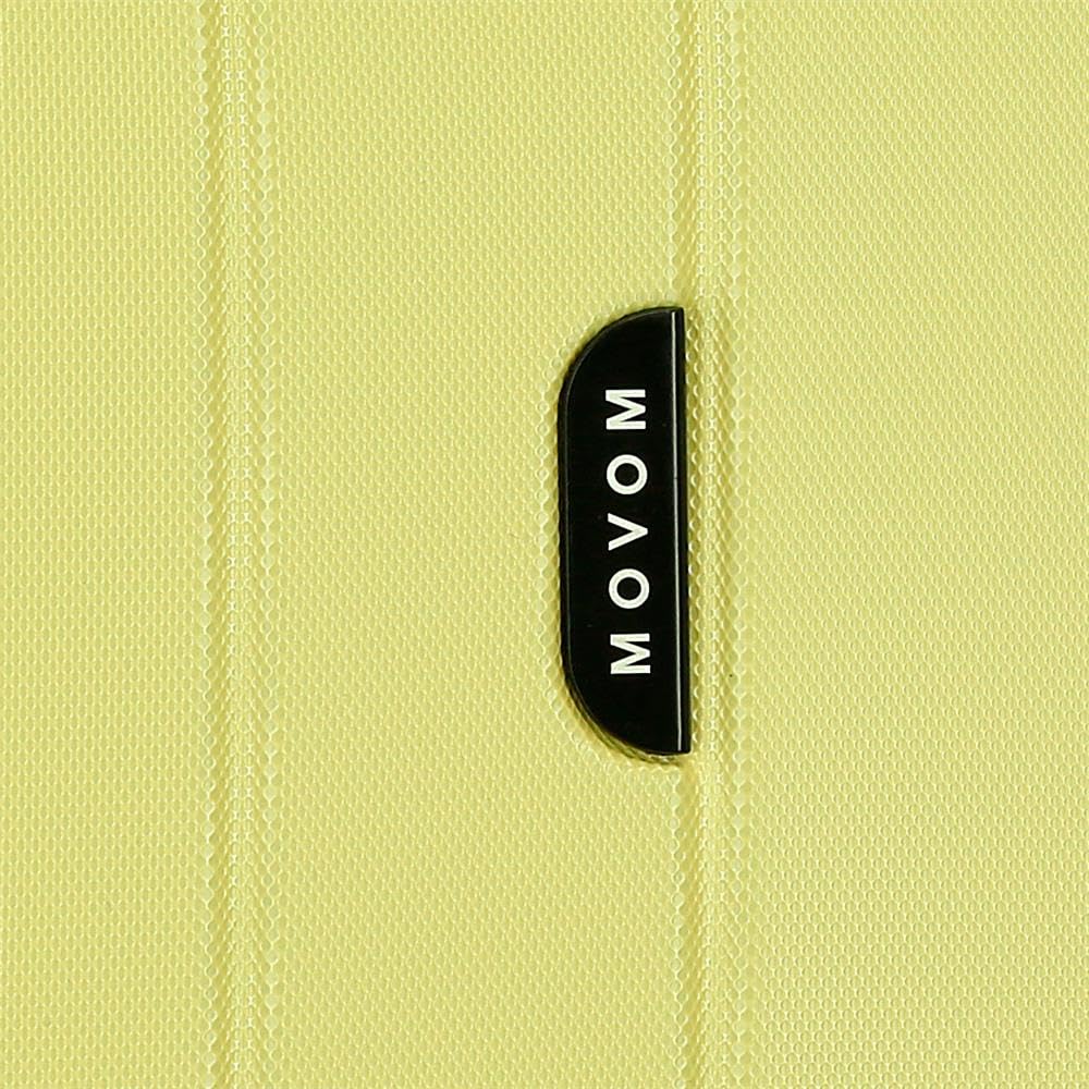 MOVOM Wood, Maleta de Cabina, Equipaje, Interior con Dos Compartimentos, Fabricada en ABS Material Resistente y Ligero, 4 Ruedas giratoriasCierre de combinación Lateral, De Joumma Bags