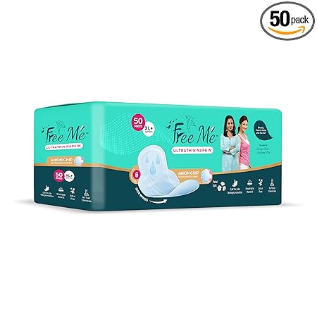 Freeme Premium Tri-fold Sanitary Pad | XL+ pack of 50, 320mm | 0% Toxic Chemicals | Best Value Anion Chip Ultra Thin Napkin
