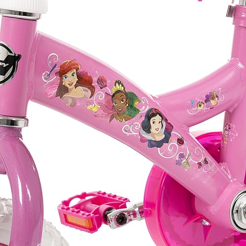 Miniatura 9 de Huffy Disney Girls' Bikes, 12/16 Inch Sizes, Ages 3+ Years Old, Disney Princess, Minnie Mouse, Frozen Bicycles, Characters, Removable Training Rosado