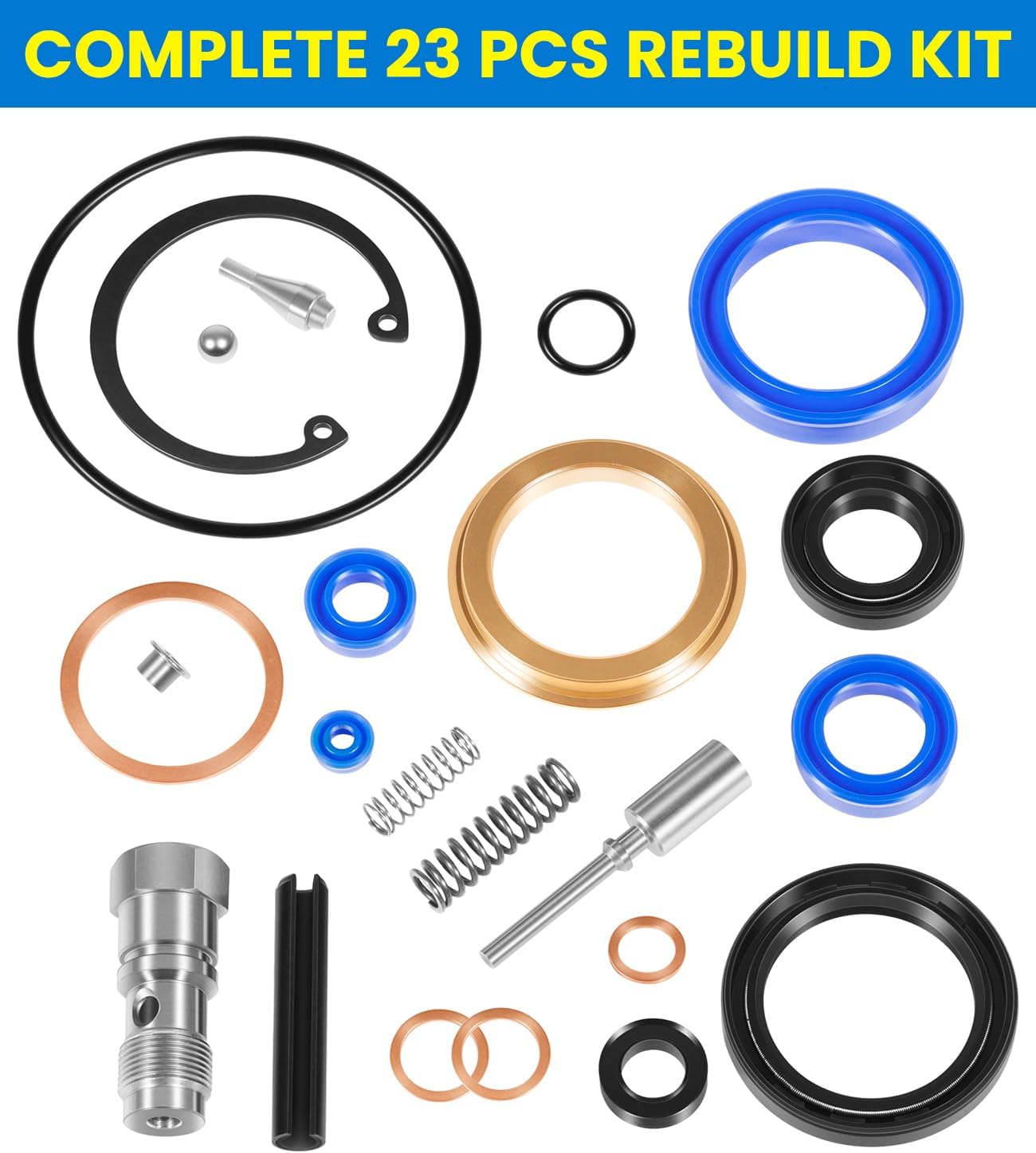 129883-SUPER Seal Kit Compatible with BT L2000 L2000-U L2300 L2300-U Manual Pallet Jacks, Hydraulic Unit Rebuild Repair Kit Includes U-Cups, O-Rings, Scrapers, Springs & Release Components