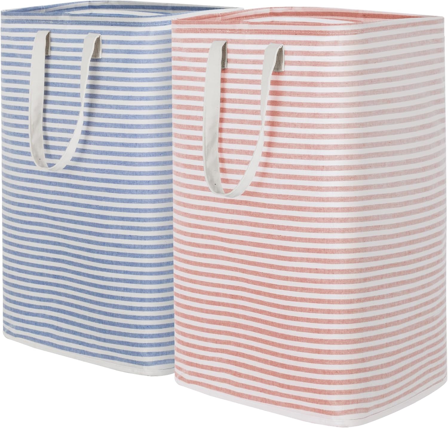 Lifewit 2 Pack Laundry Hamper Large Collapsible Laundry Basket, Freestanding Waterproof Cloth Hamper with Easy Carry Handles in Laundry Room Bedroom Bathroom Dorm for Adult, Pink&Blue, 2 x 80L Blue-Pink ?2 x 80L