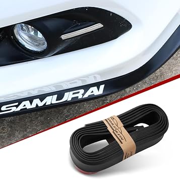 1 PC Car Front Lip Anti-Collision Rubber Strips, Car Front Bumper Skirt Kits, Car Spoiler Protection Decoration, Universal for Most Cars (Black)