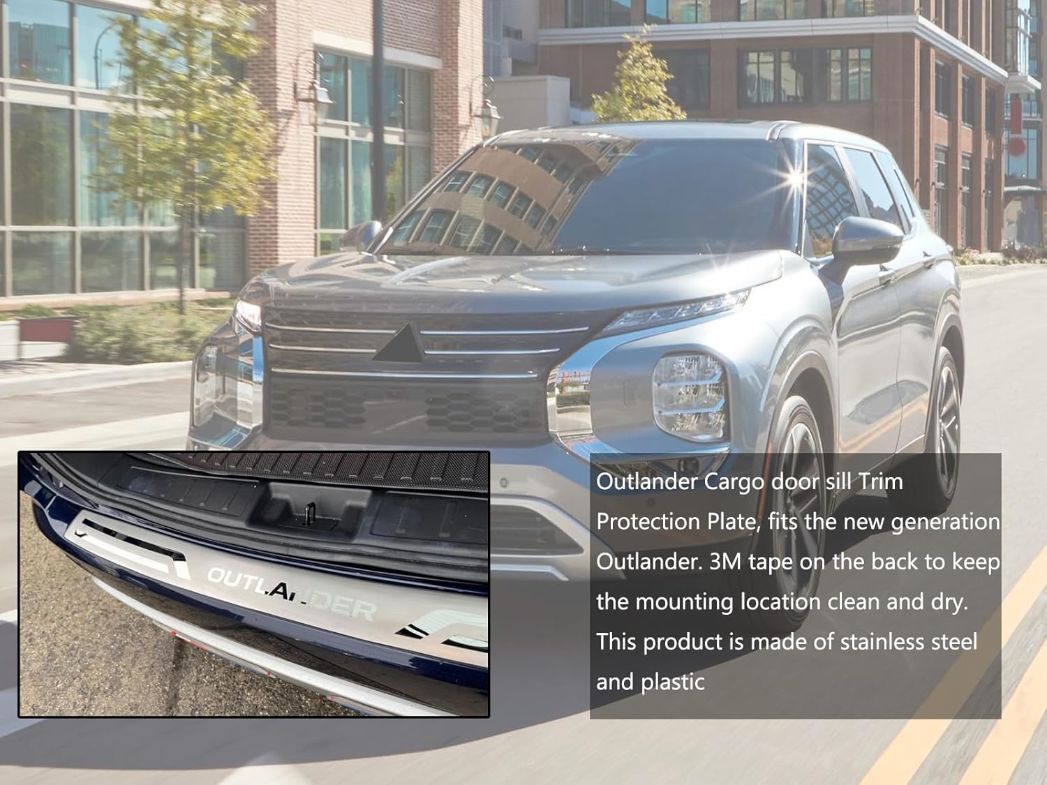 GZBFTDH Rear Bumper Door Sill Trim Plates Accessories - for Mitsubishi Outlander 2022 2023 2024 2025