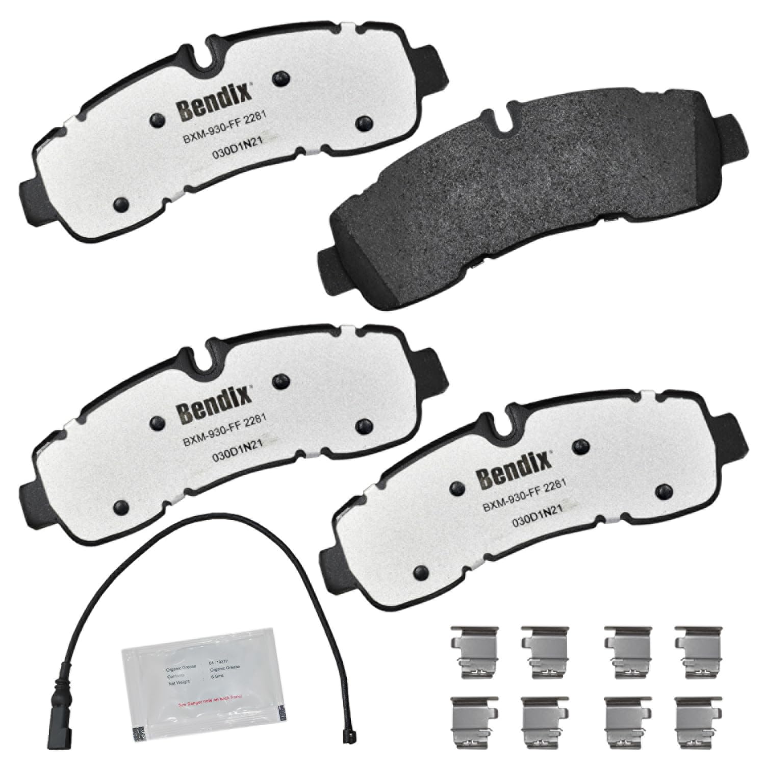 Bendix Fleet Metlok MKD2281FM Semi-Metallic Rear Brake Pads for Ford Transit 2020, Transit-250 2020, Transit-350 2021-2020, Transit-350 HD 2023-2021