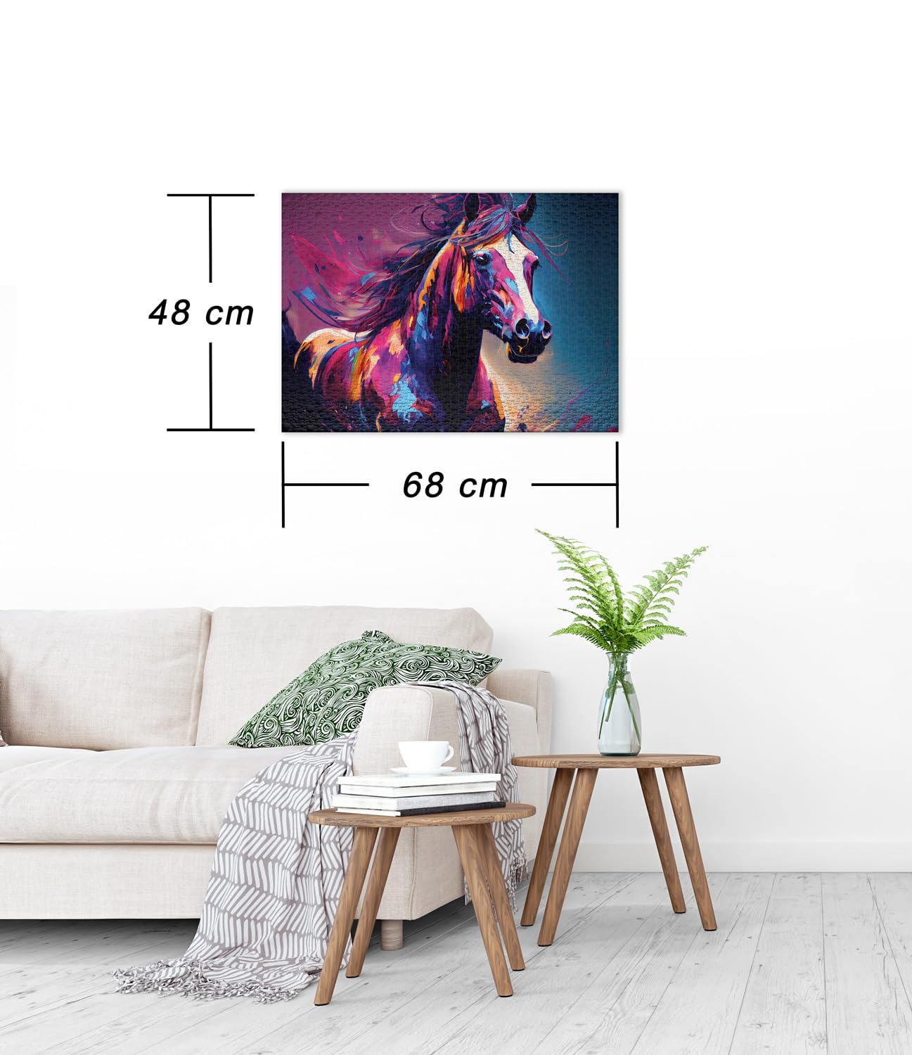 Ulmer Puzzleschmiede, Horse Puzzle Colour Wind 1000 pieces, The powerful horse with blowing mane in the wind - Image 3