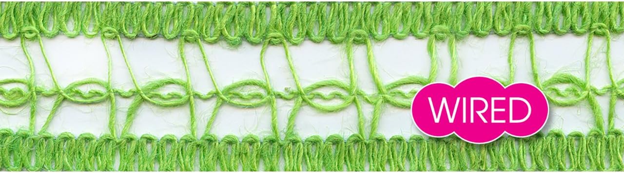 Morex Ribbon Wired Jute Weave Ribbon, 1-1/2 inches by 25 Yard, Lime