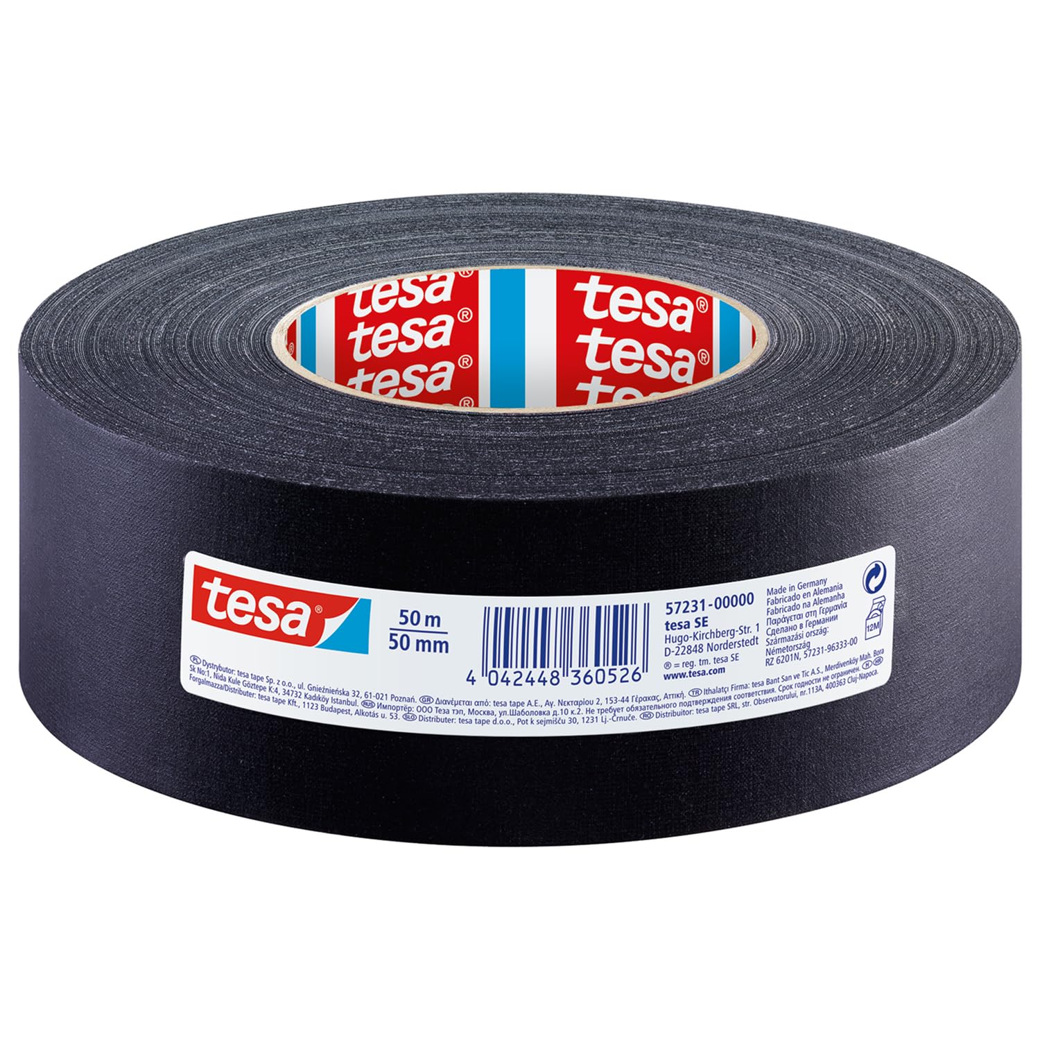 tesa 57231-00000-02 Extra Power Perfect - Cinta textil (50 m x 50 mm), color negro