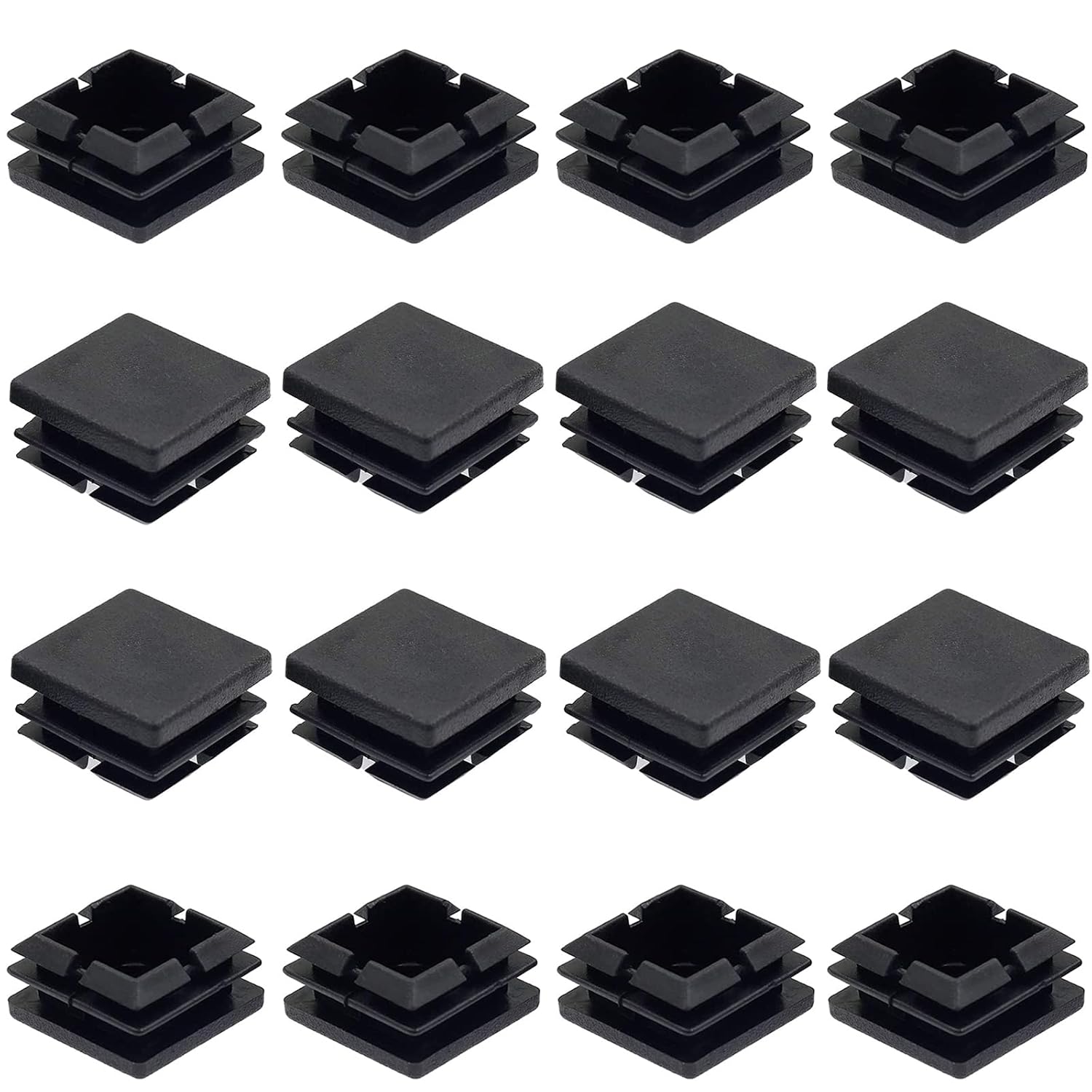 Exсluѕіvе Dіѕсоunt 🔥 Square Plastic Plug 1 Inch Riccioofy 16Pcs Tubing Plug Cap Tubing End Cap Chair Glide Insert Finishing Plug Black