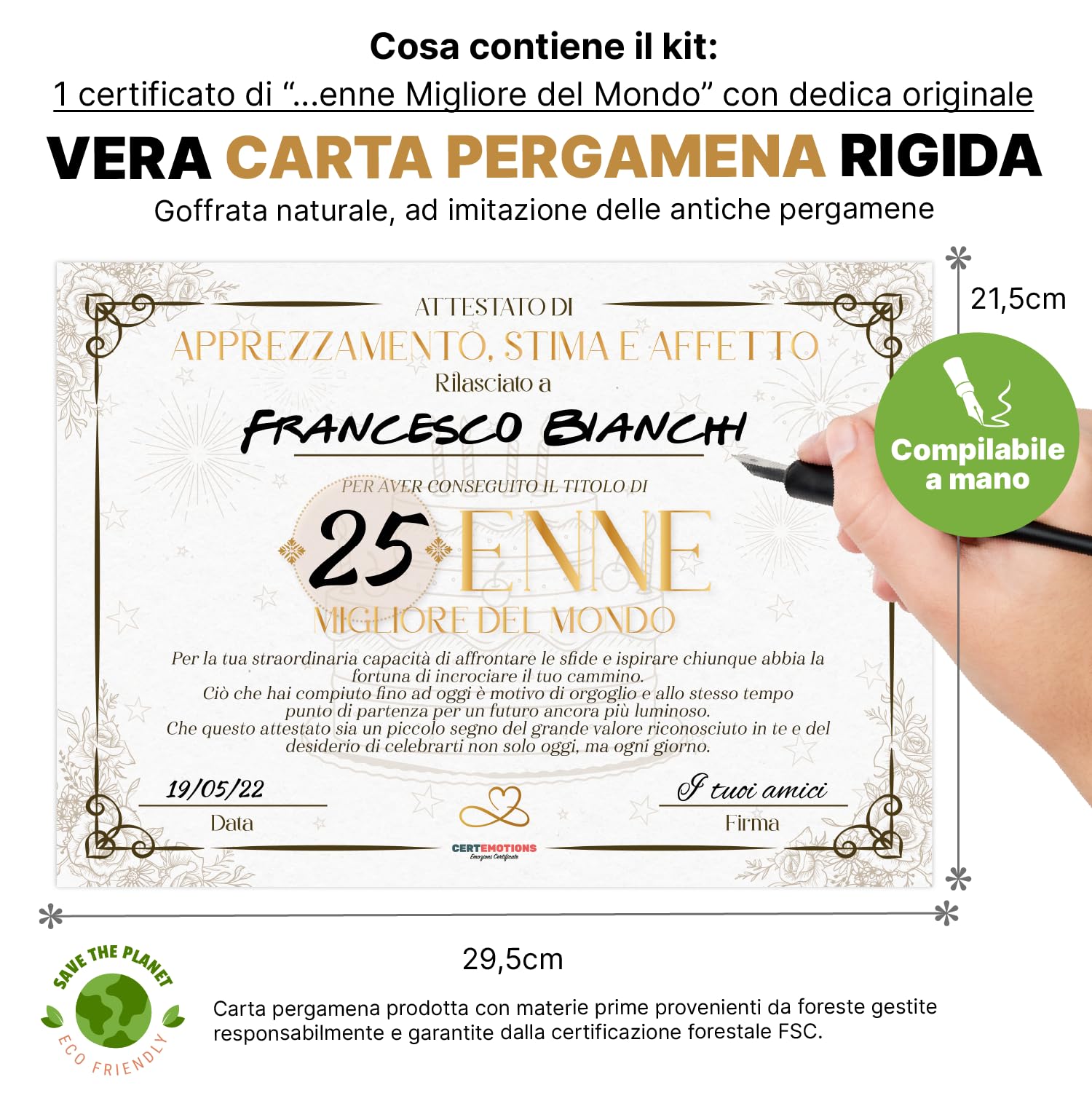 Godiru Certificato idea regalo Compleanno