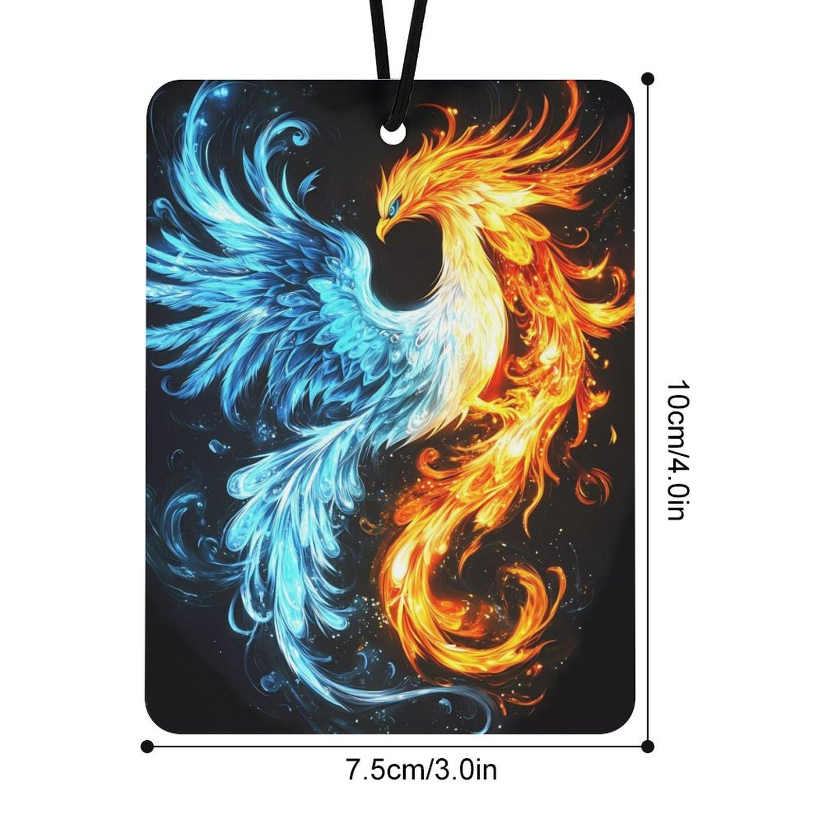 Fire And Ice Phoeniix Car Air Freshener Hanging Aromatherapy Tablets for Car Accessories Square