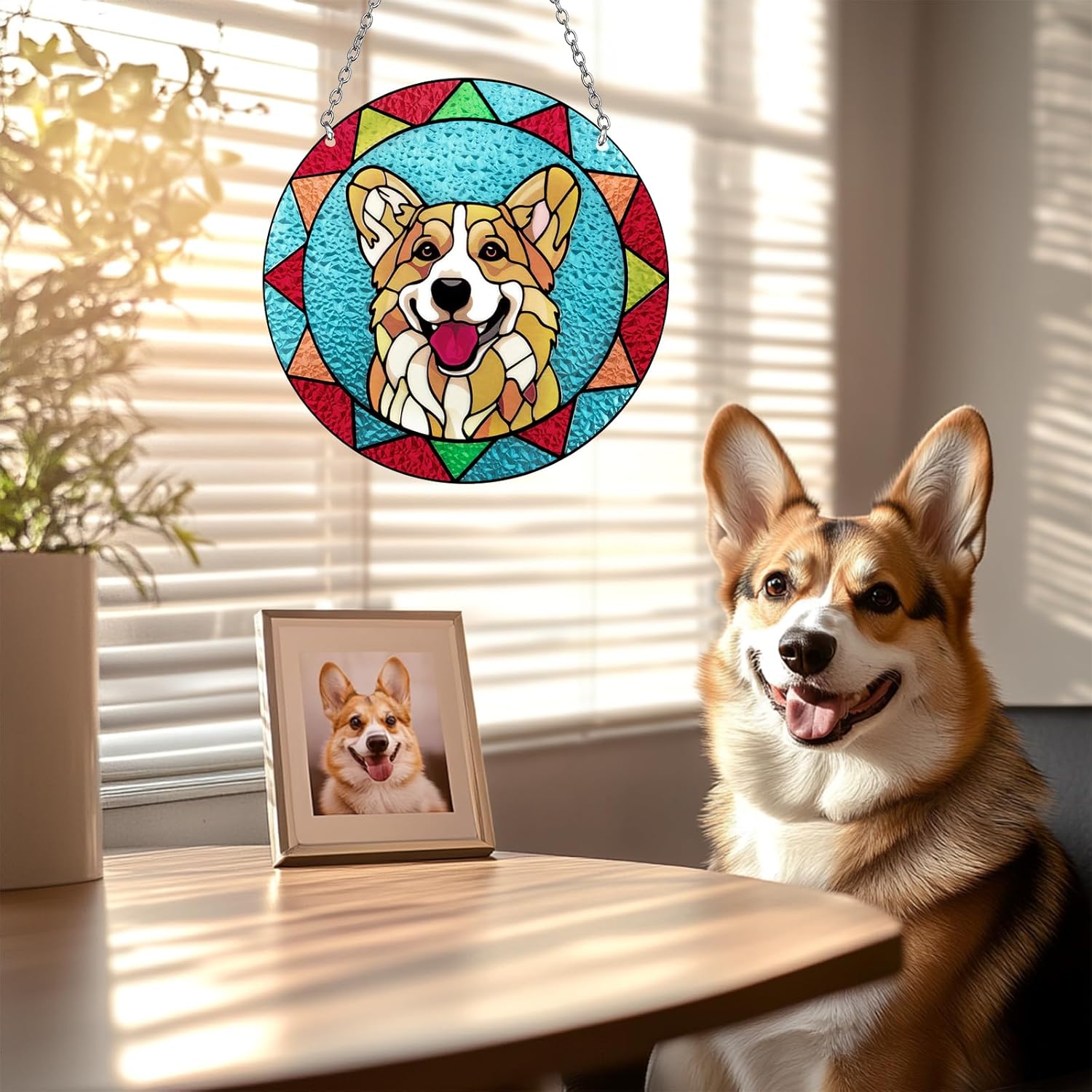 Dog Memorial Suncatcher, Stained Glass Corgi Gift Pet Memorial Ornament - Loss of Dog Sympathy Gift - Christmas Ornament for Women Men - Image 6