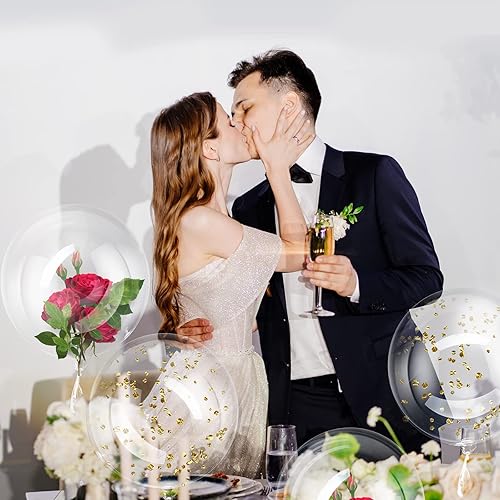 Miniatura 2 de Jexine 100 globos Bobo de 24 pulgadas, globos de burbujas transparentes para decoración de bodas, fiestas de cumpleaños