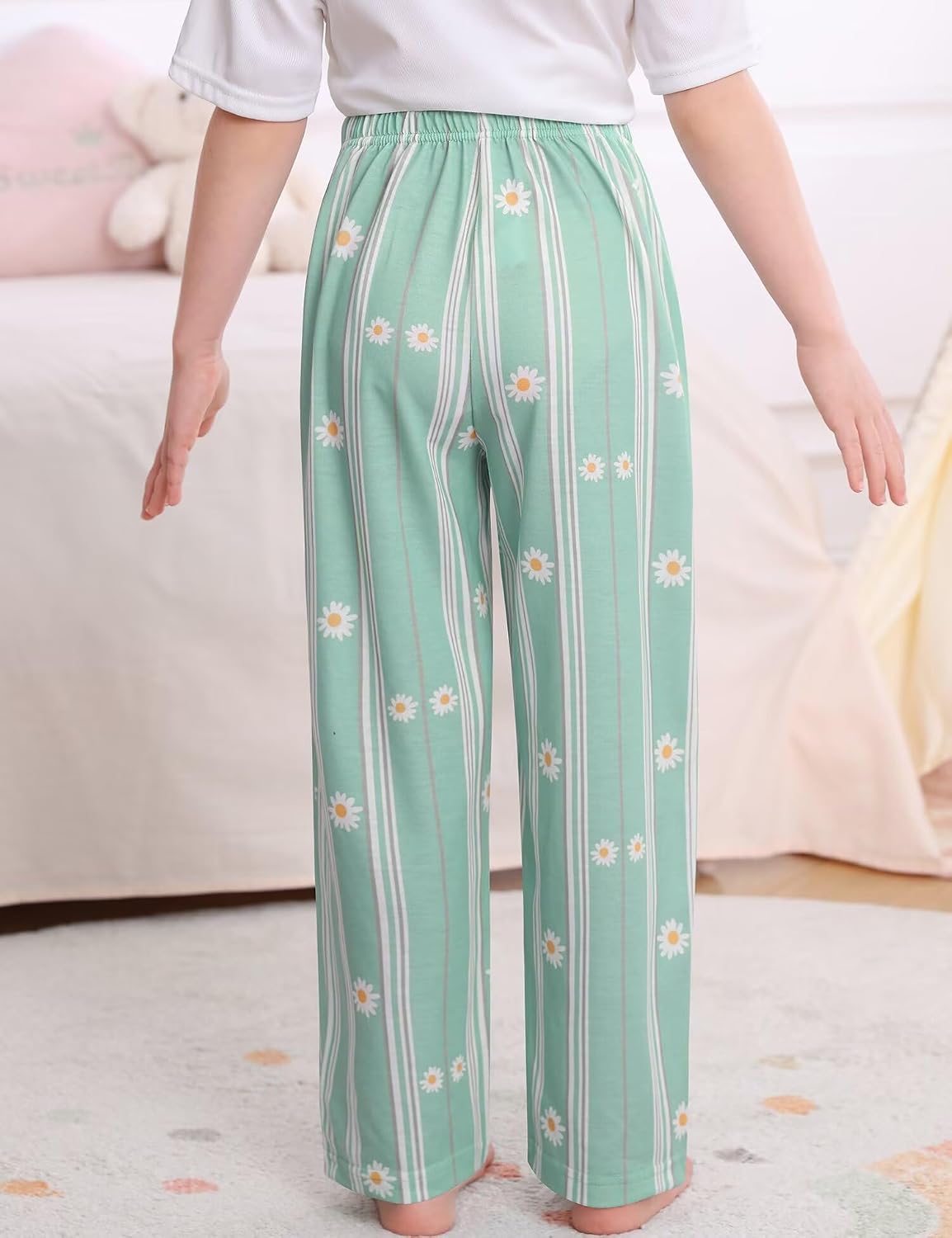 SWOMOG Girls Comfy Pajama Pants Ultra-Soft Long Lounge Pj Bottoms with Pockets for Lounge, Sleepovers