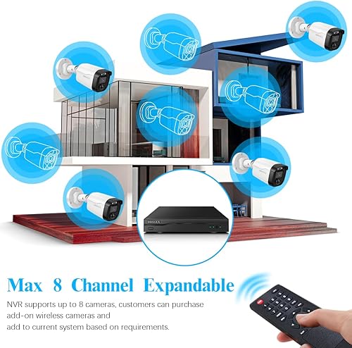 Miniatura 8 de OOSSXX (Definición Full HD 5MP) Sistema de cámara de seguridad con cable Cámaras de videovigilancia para el hogar al aire libre Sistema de seguridad