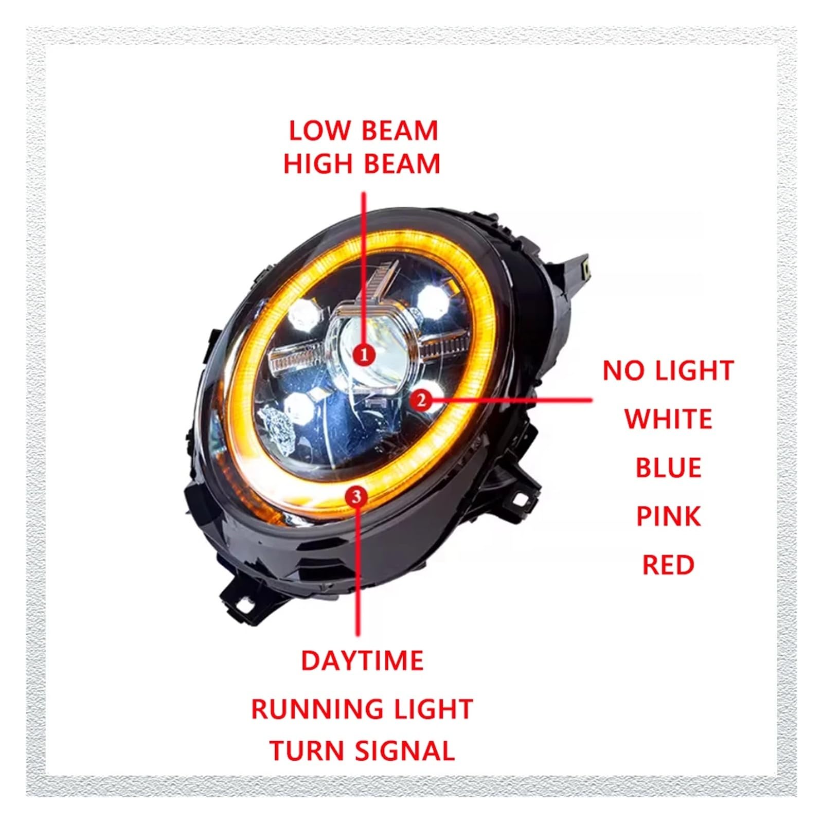 Pasuje do B//M//W F55 F56 F57 14-21 w pełni Led DRL reflektor samochodowy montaż sygnału akcesoria samochodowe zmodyfikowana lampa reflektory LED(Style D one pair)