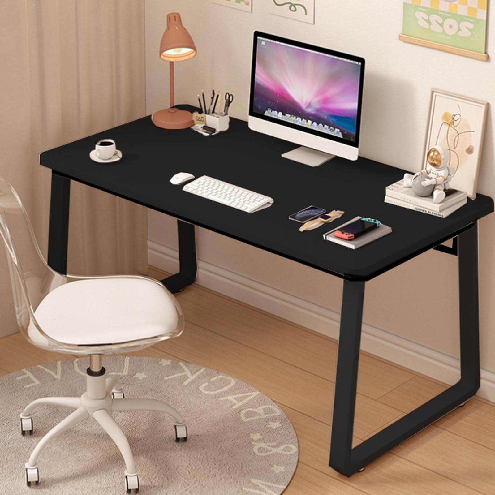 XUEGW Moderner Computertisch im schlichten Stil, Schreibtisch, PC-Tisch für Homeoffice, Schlafzimmer, Arbeitszimmer