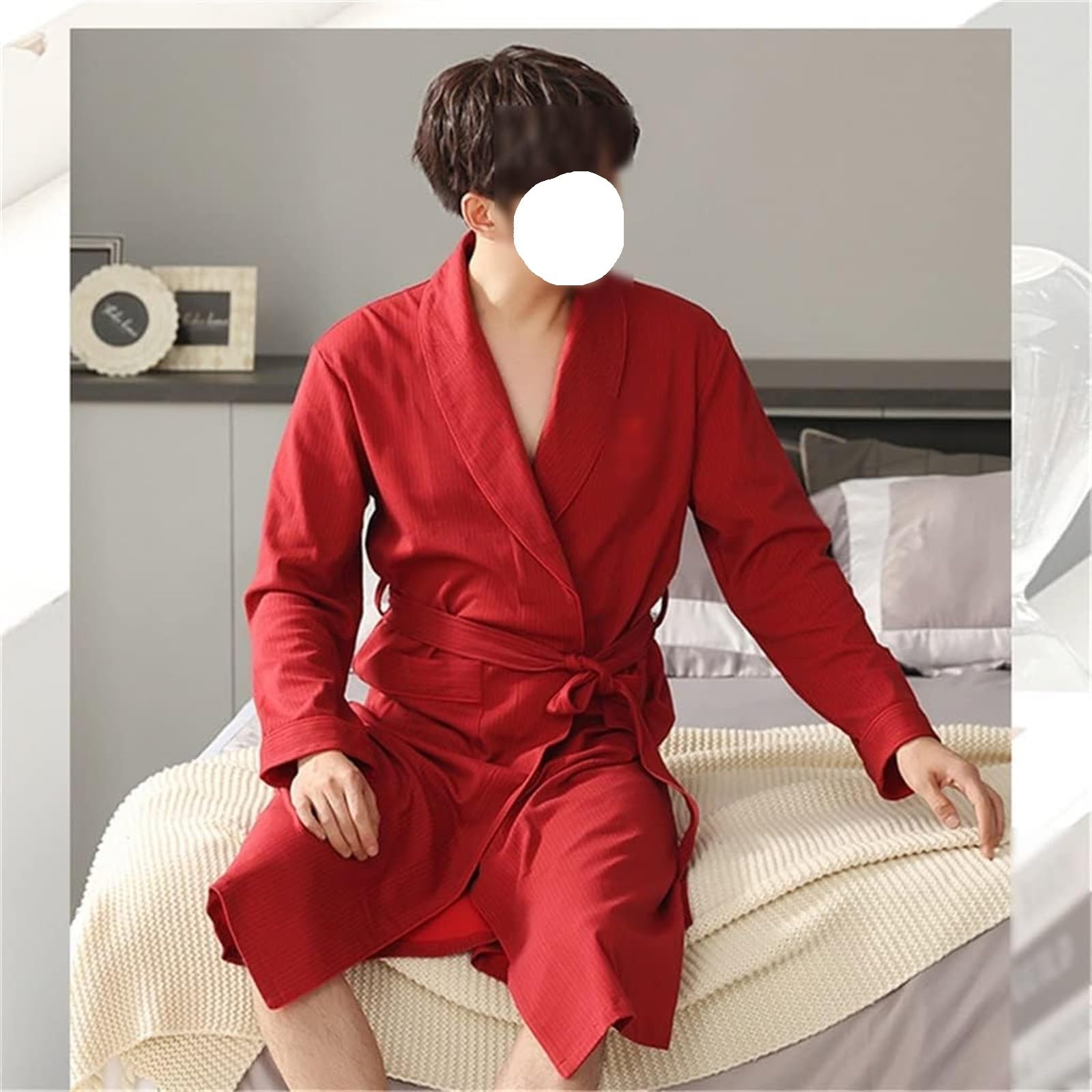 Accappatoio Camicie da Notte Primavera Estate Casa Tempo Libero Accappatoio Ampio Pigiama Uomo Camicia da Donna(M)