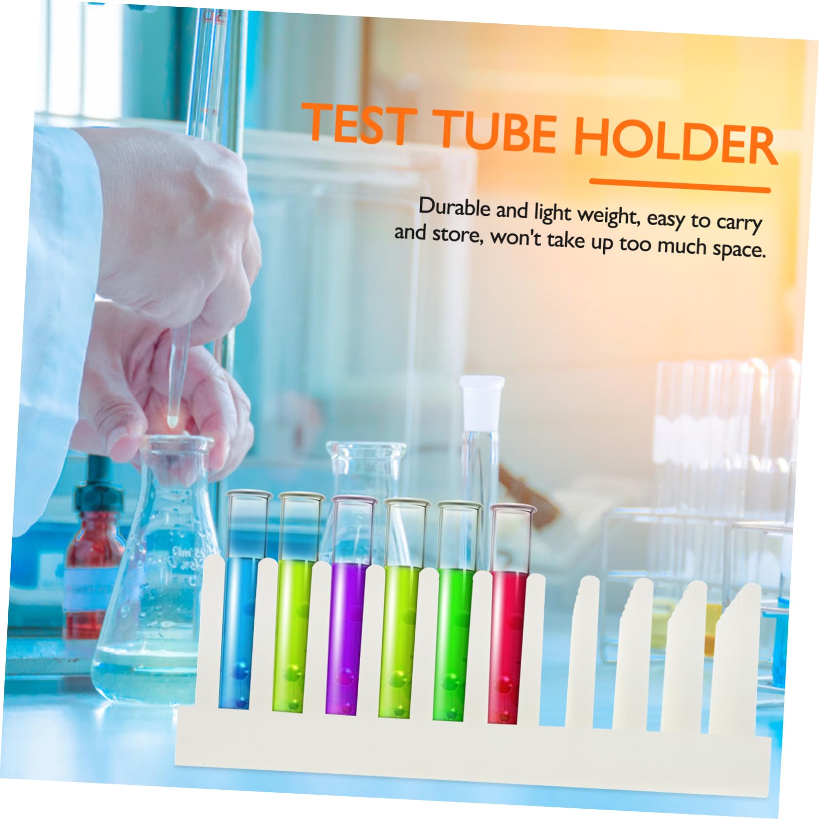 Mobestech Support pour tubes à essai 66 places en plastique pour tubes de test de laboratoire Égouttoir à vaisselle Design léger et compact pour le séchage et le stockage des tubes à échantillons