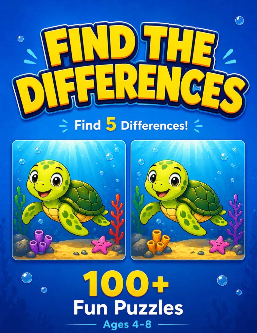 Find the Differences for Kids Ages 4–8: 142 Pages • 100+ Puzzles • Spot the Difference Game • Answers Included