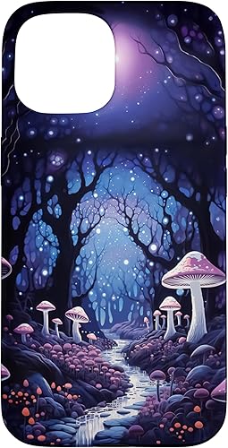 Miniatura 10 de Carcasa estética para iPhone 12 mini con diseño de hongos mágicos y bosque de hadas Goblincore Fairycore