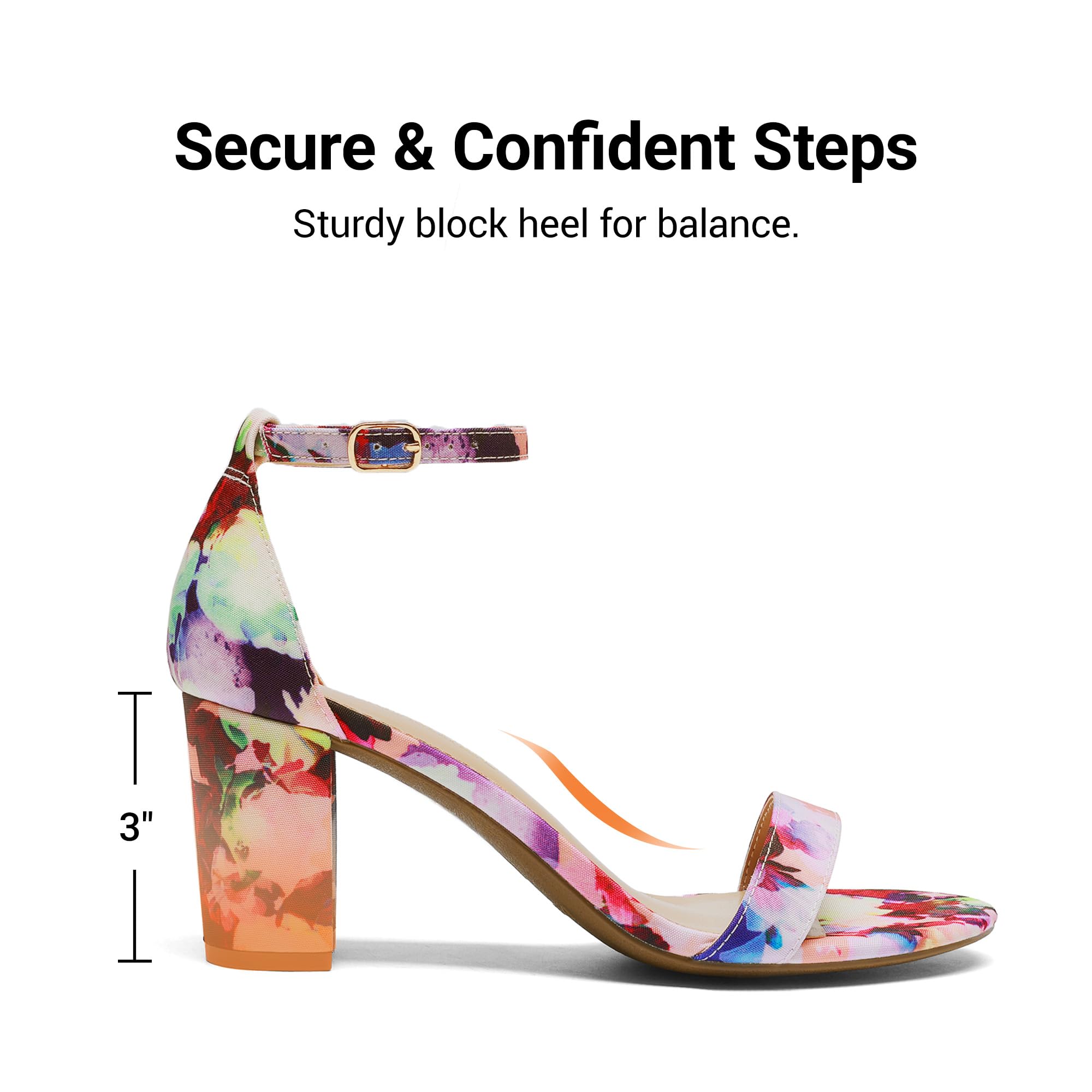 DREAM PAIRS Chunk Sandalias Tacones Bloque Mujer