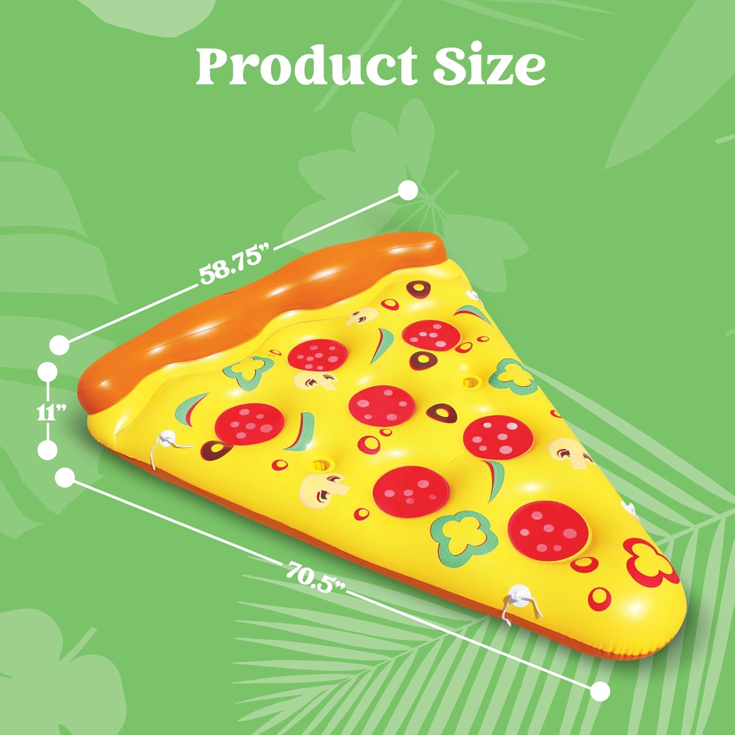 JOYIN Giant Inflatable Pizza Slice Pool Float, Fun Pool Floaties, Swim Party Toy, Summer Pool Raft (1 Pack), Extra Large with Cup Holders