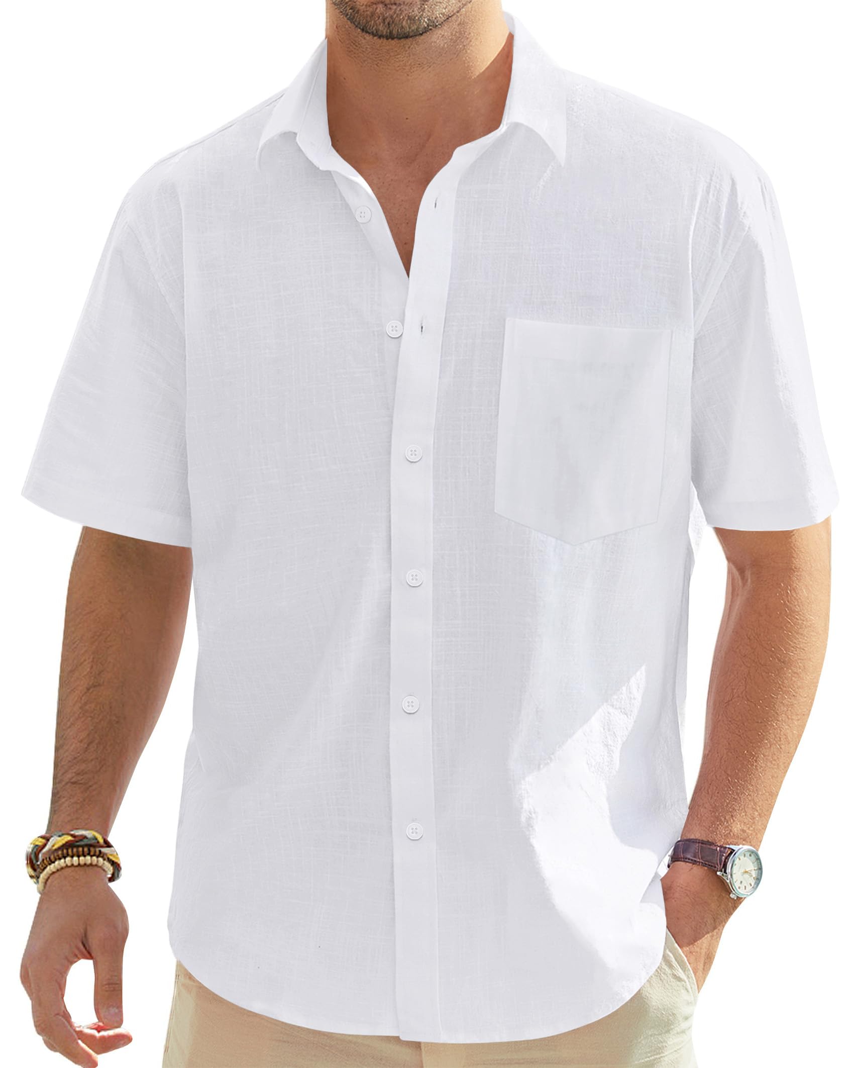 J.VER Chemise de Smoking plissée à Manches Longues pour Homme, Chemise boutonnée pour Bal, fête, Mariage | Boutons de manchette en métal inclus, coton, décontracté, tissage sergé fin, doux, smoking, robe formelle, travail de bureau