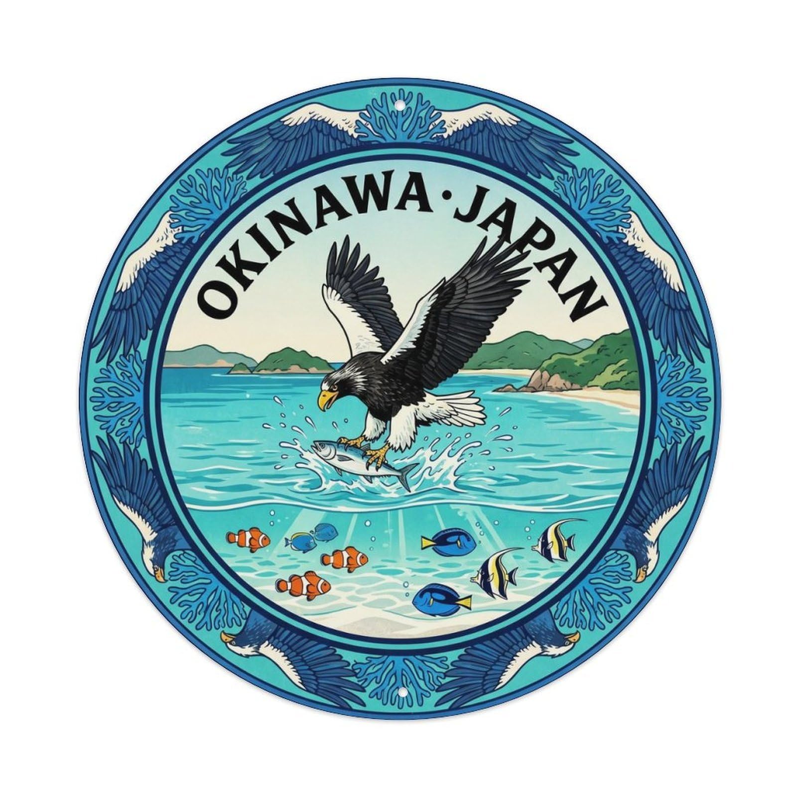 Okinawa Sea Eagle Fishing Animal Nature Island Animals Metal Tin Sign
