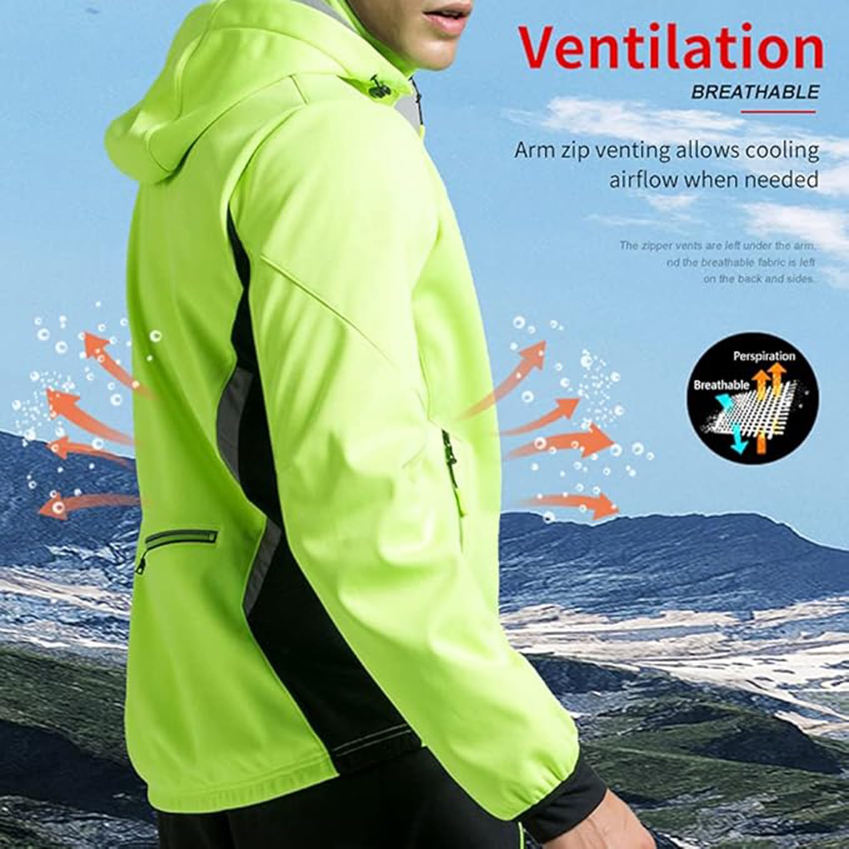 Chaqueta de ciclismo para correr para hombre, abrigo de invierno de polar para esquí, impermeable, maillot para bicicleta, camisetas reflectantes cálidas, ropa con bolsillo