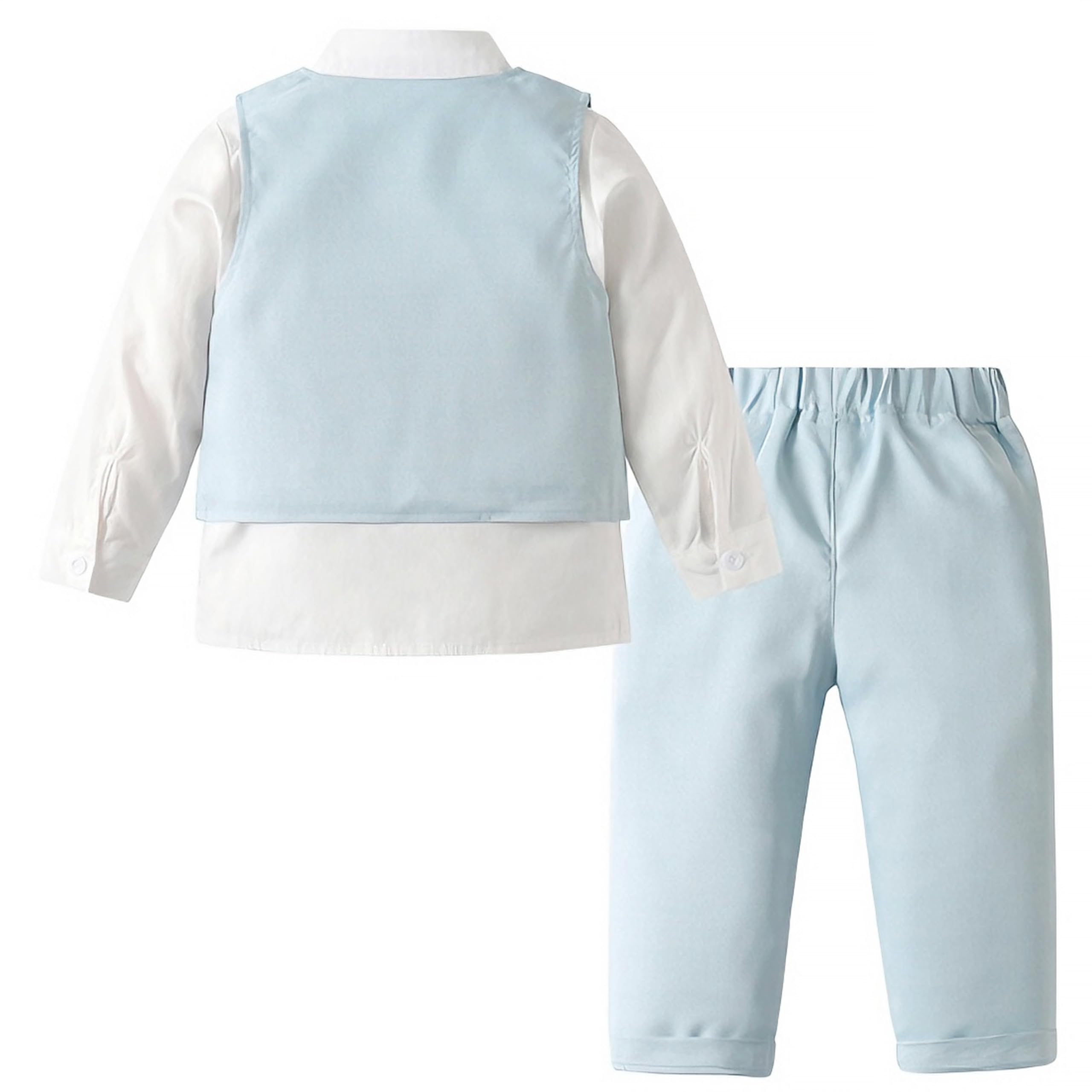 Volunboy Baby Boys Gentleman Suit, Toddler Formal Waistcoat Outfit Wedding Shirts + Vest +Bow Tie 4 PCS Set — view 6