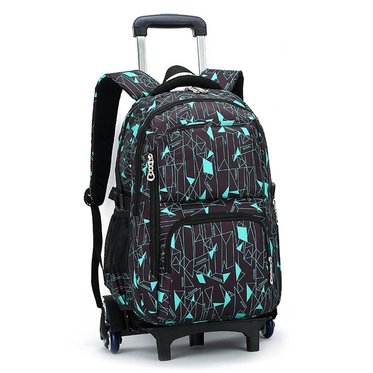 Voici et Voila Grande Trolley Mochilas Escolares con Ruedas Niños Carro para Mochilas Bolsas Niñas Niños Mochila 6 Ruedas Colegio Mochilas Infantils Juveniles Adolescente Azul 33x21x52cm