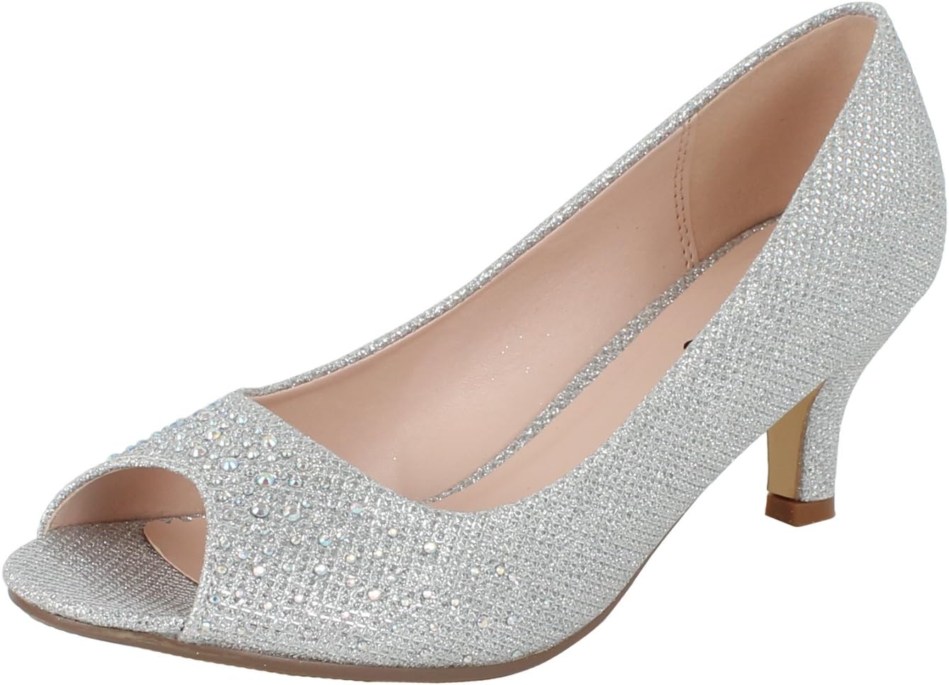 Bonnibel Wonda-2 Womens Peep Toe Low Heel Glitter Dress Pumps