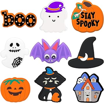 Silicone Focal Beads Halloween Silicone Beads for Pens Characters Silicone Accessories Kits for Making Keychain Necklace Bracelet Handmade Crafts Assorted Silicone Beads for Beaded Pen-9 Styles