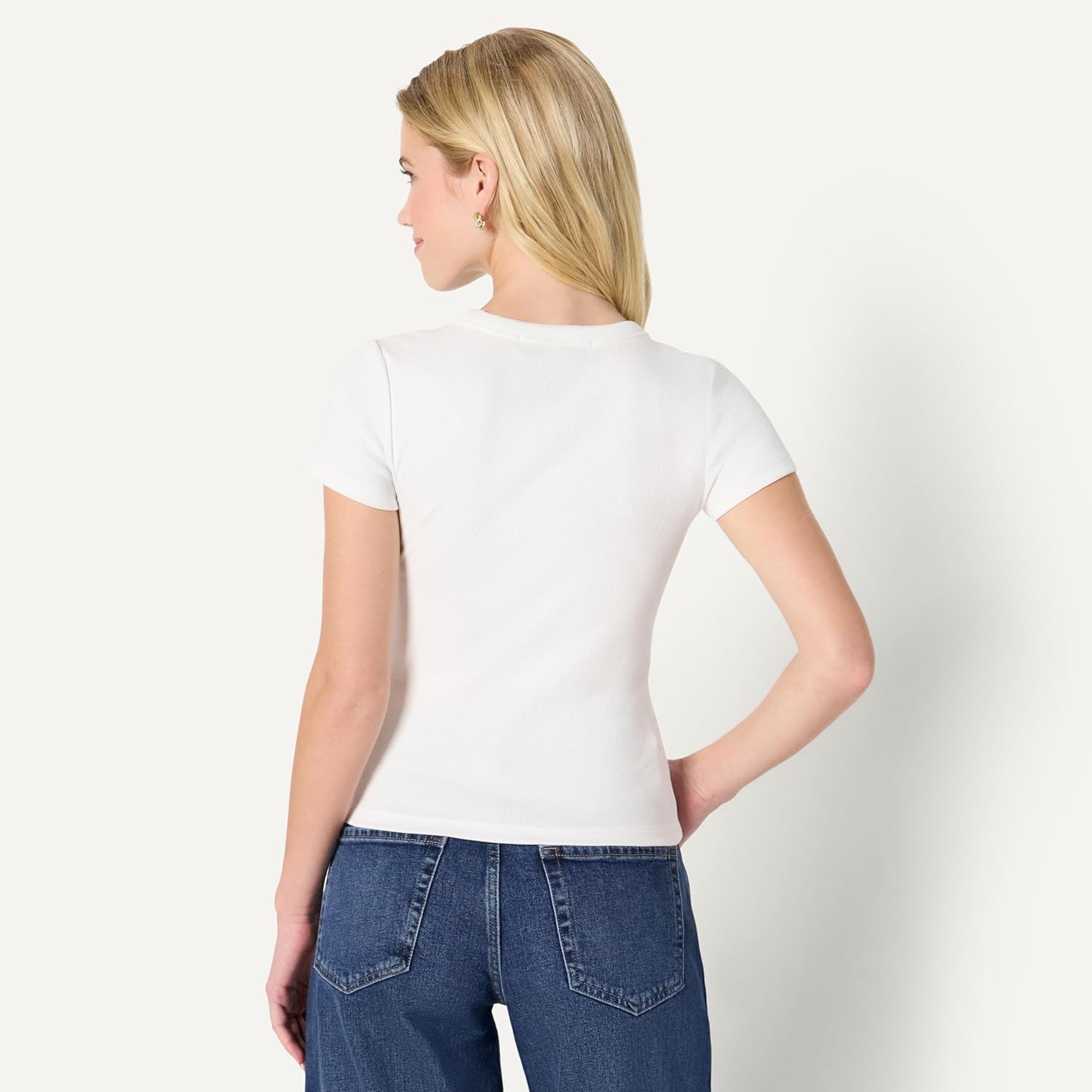 Amazon Essentials (Demi's Pick) Women's Slim-Fit Stretch Rib Short-Sleeve Tee - Image 2