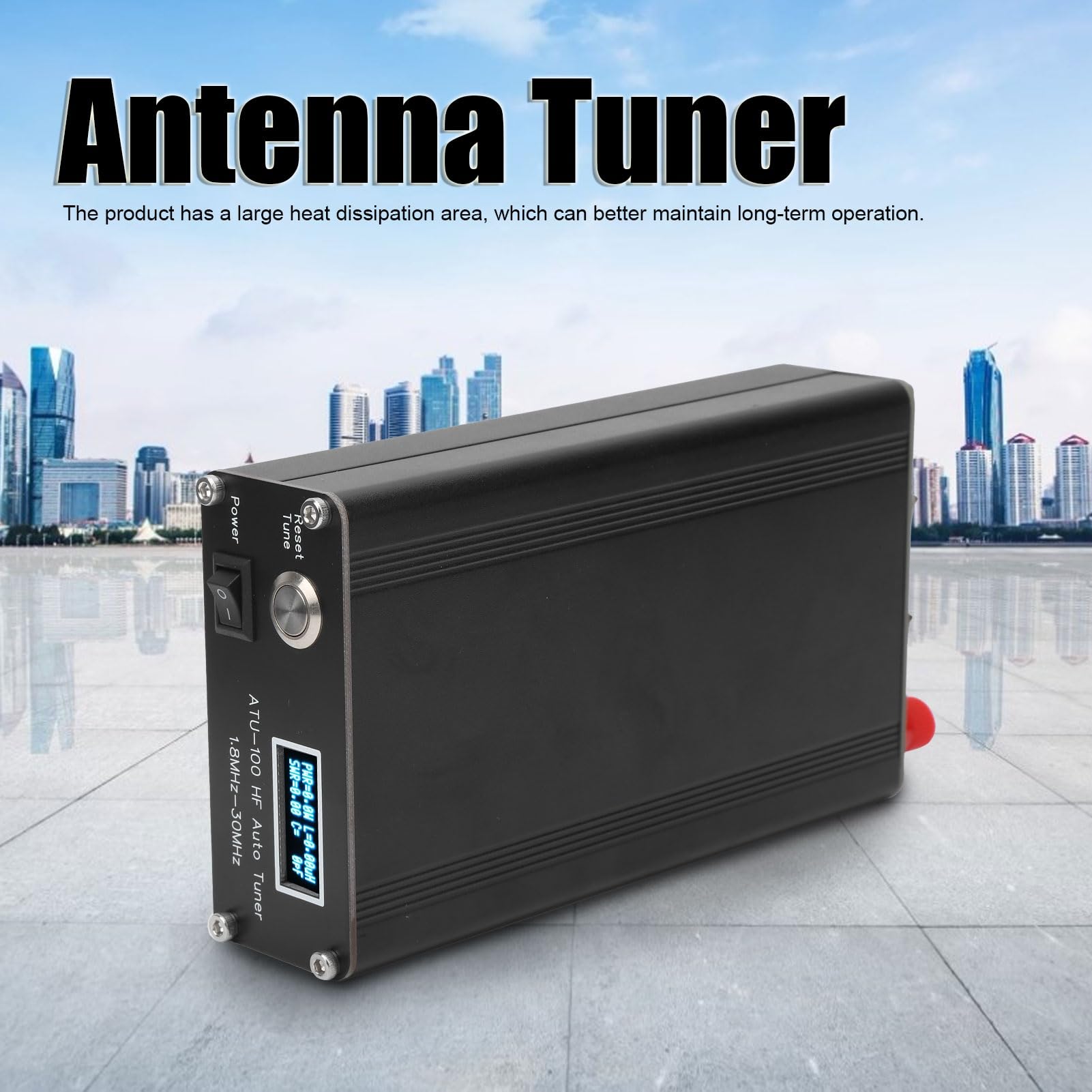 LiebeWH Sintonizzatore Antenna Automatico Tester in Lega di Alluminio Tester Sintonizzatore Antenna Tipo C 1.8-30 Mhz HY100 HAM 10-15 V CC