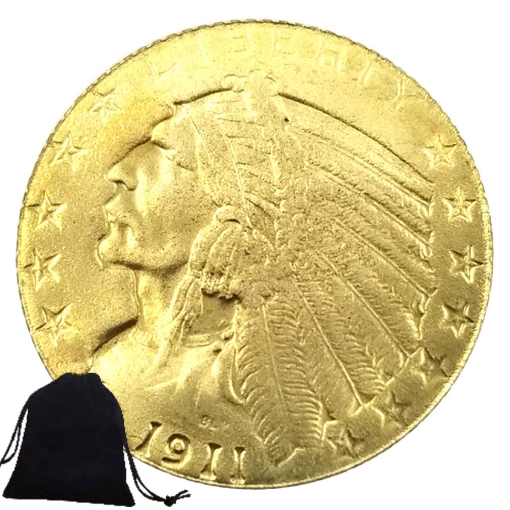 1911 amerykańska głowa indyjska nikiel stare monety - amerykańska pamiątkowa amerykańska stare monety - śmieszne monety świata - Morgan Dolar moneta rzemiosło + torba na prezent KaiKBax ulubiony prezent