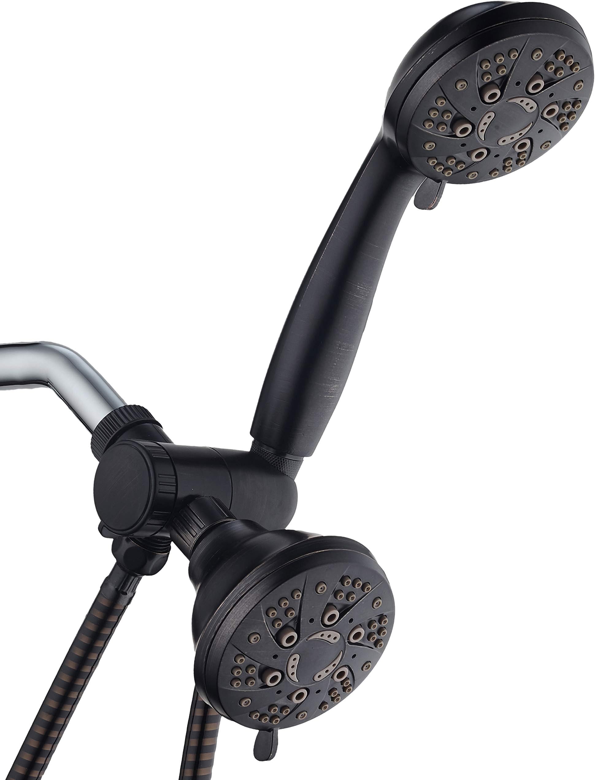 AquaDance Oil Rubbed Bronze High Pressure 3-Way 48-Setting Rain/Handheld Shower Head Combo – Angle Adjustable, Anti-Clog Jets, Tool-Free Installation-USA Standard Certified/Top U.S. Brand